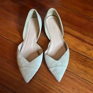 J. Crew Suede Sadie D’orsay Ballet Flats in Buff
